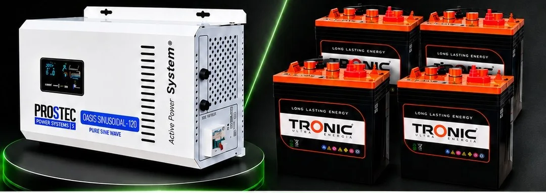 Inversor PROSTEC 1.5 KW y 4 baterías Tronic del Combo Green III