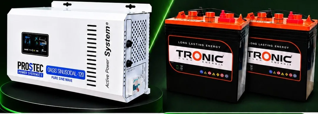 Inversor PROSTEC 1.5 KW y 2 baterías Tronic del Combo Green